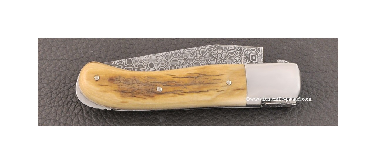 Laguiole Knife Gentleman Damascus Range Mammoth Ivory