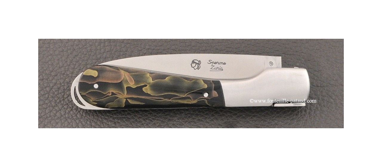Corsican Sperone knife Classic Range brass resin