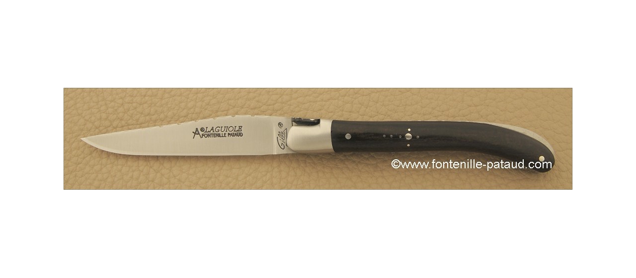 Laguiole Knife Le Pocket Guilloche Range Real ebony