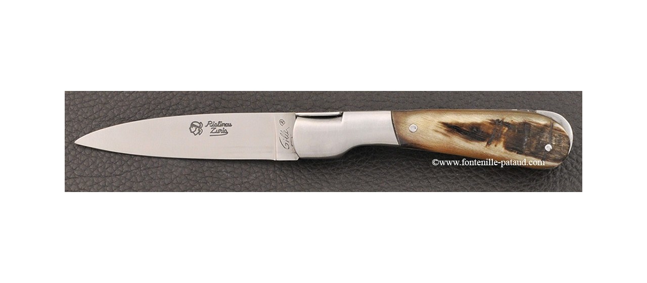 Couteau Pialincu Corse Classique avec manche en Belier noir