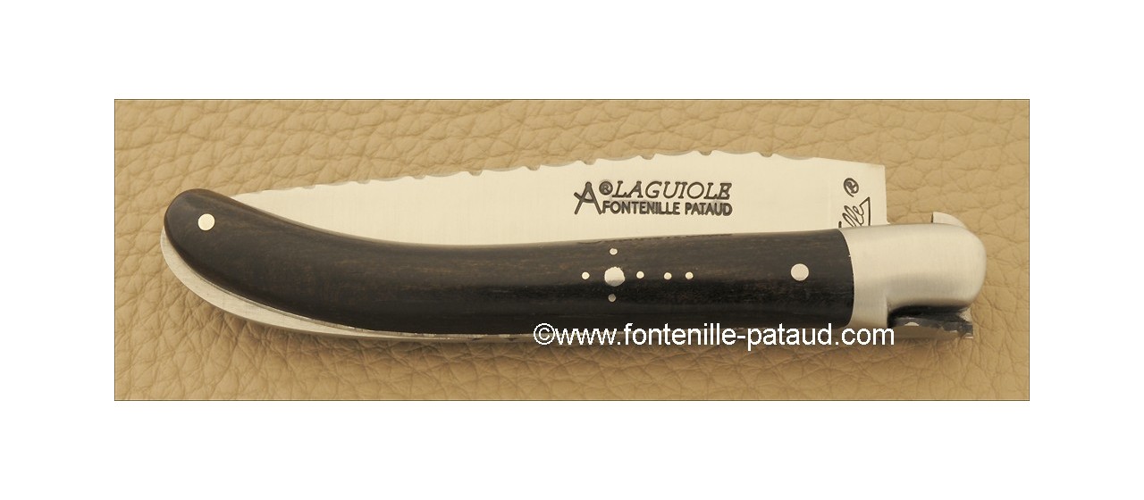 Laguiole Knife Le Pocket Guilloche Range Real ebony