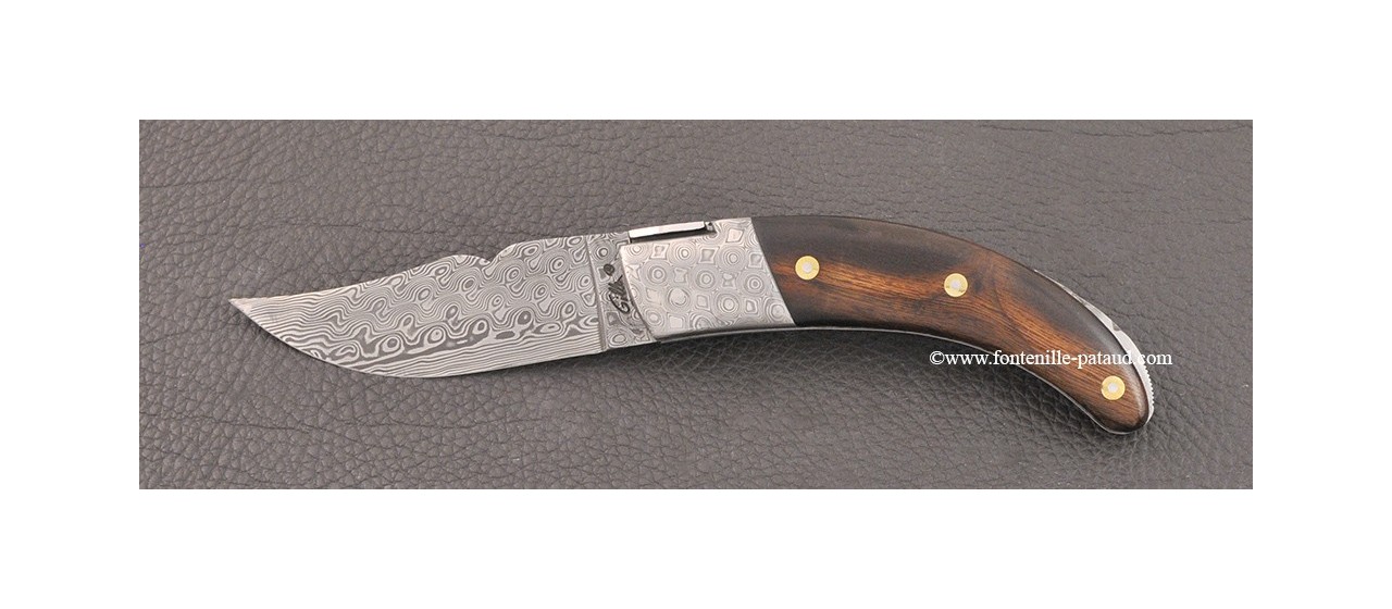 Corsican Rondinara Guilloché knife damascus range ironwood