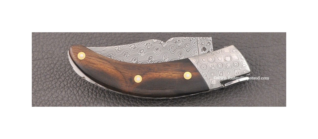 Corsican Rondinara Guilloché knife damascus range ironwood