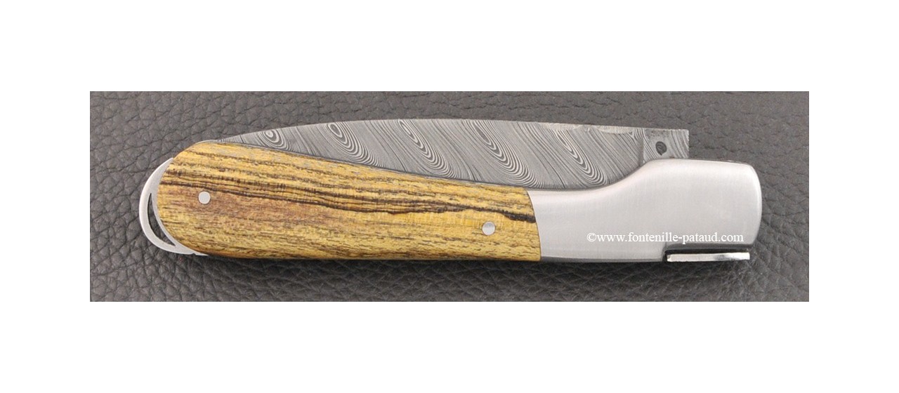 Corsican knife damascus blade and mexican rosewood handle