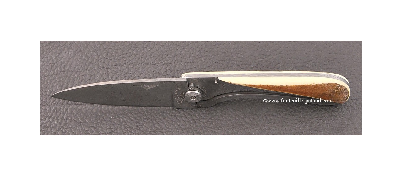 Corsican U Cumpa knife Damascus Range Mammoth ivory