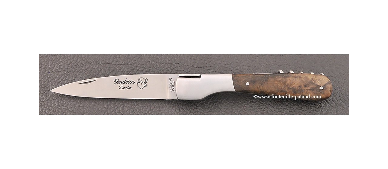 Couteau Vendetta Corse Traditionnelle avec tire-bouchon Noyer