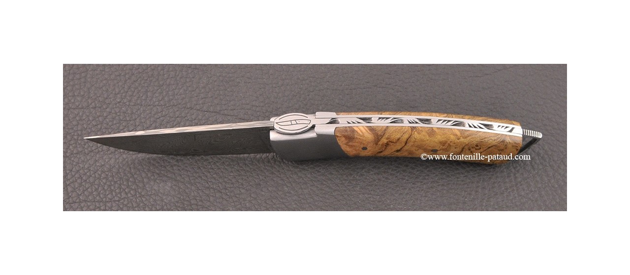 Le Thiers ® Gentleman knife Damascus teak burl