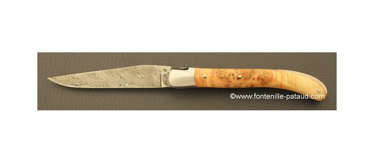 Laguiole Knife Le Pocket Damascus Range Juniper