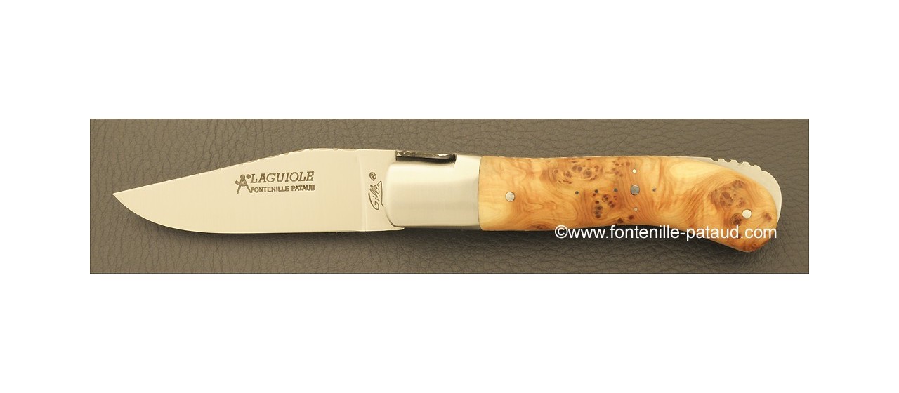 Laguiole Knife Gentleman Guilloche Range Juniper Burl