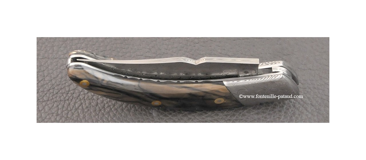 Corsican Rondinara Guilloché knife damascus range mammoth pulp