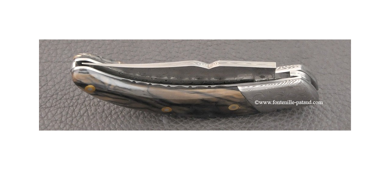Corsican Rondinara Guilloché knife damascus range mammoth pulp