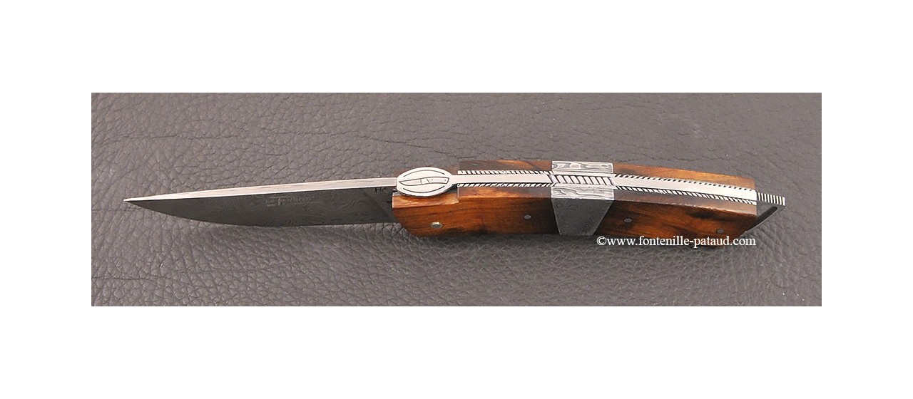 Le Thiers ® Gentleman knife Damascus Central bolster Ironwood delicate filework