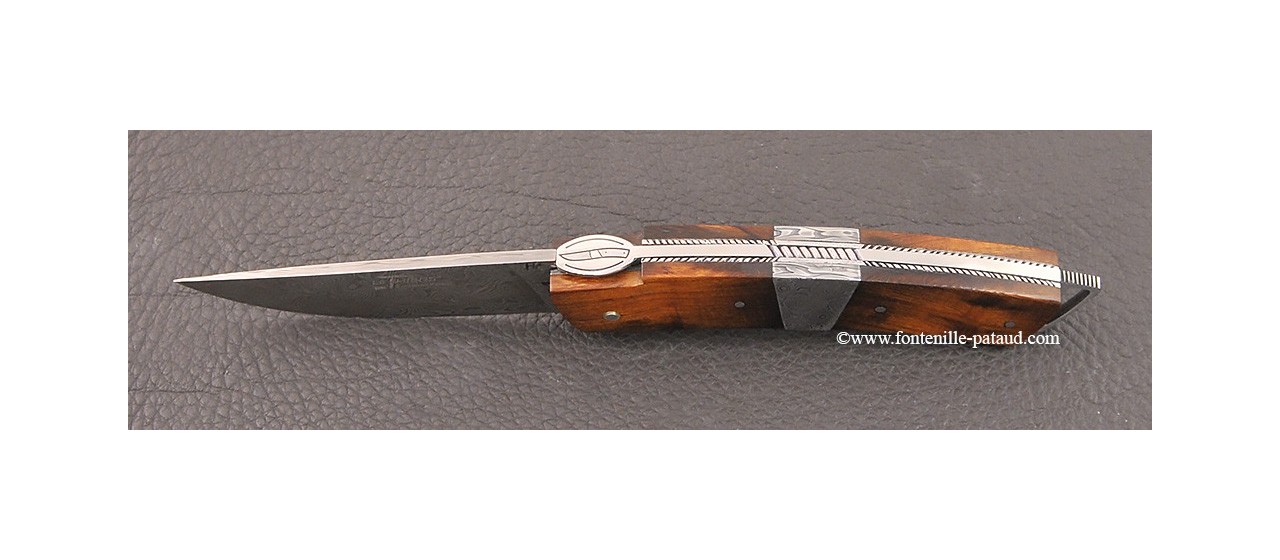 Le Thiers ® Gentleman knife Damascus Central bolster Ironwood delicate filework