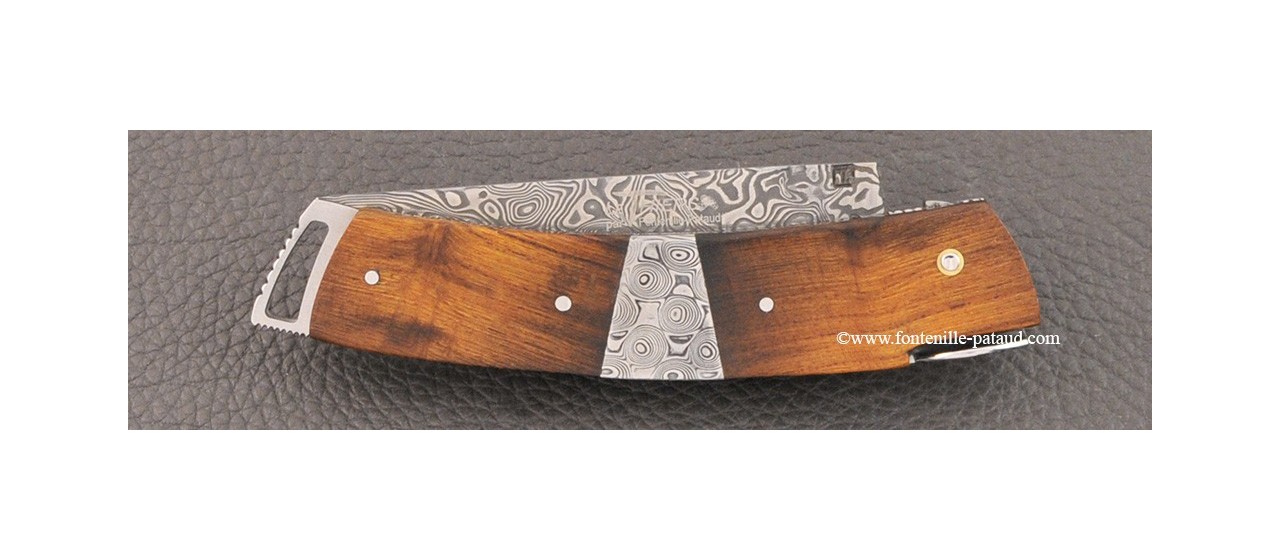 Le Thiers ® Gentleman knife Damascus Central bolster Ironwood delicate filework