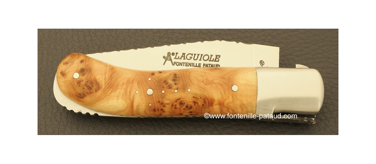 Laguiole Knife Gentleman Guilloche Range Juniper Burl