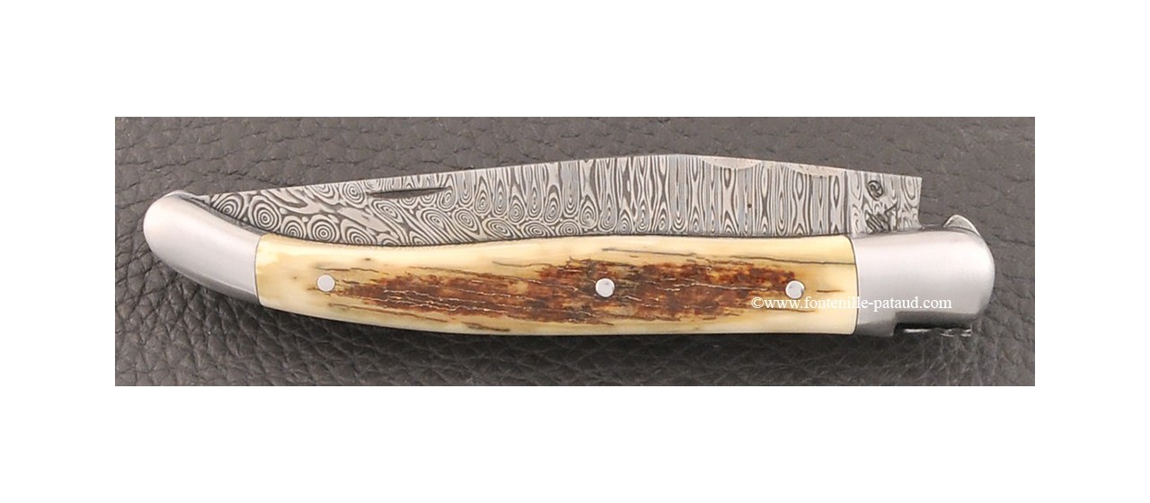 Couteau Laguiole Traditionnel 11 cm Damas mammouth brun