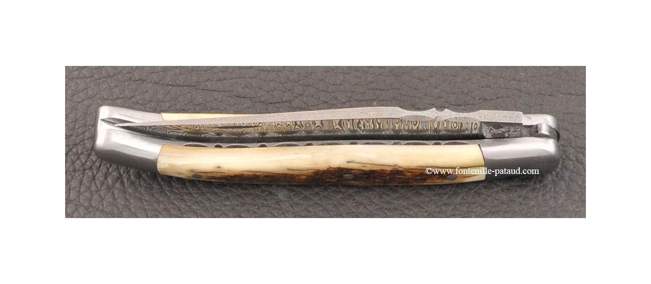 Couteau Laguiole Traditionnel 11 cm Damas mammouth brun