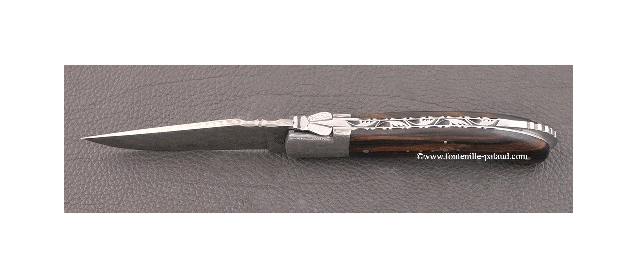 Laguiole Knife Sport Damascus Range Ironwood