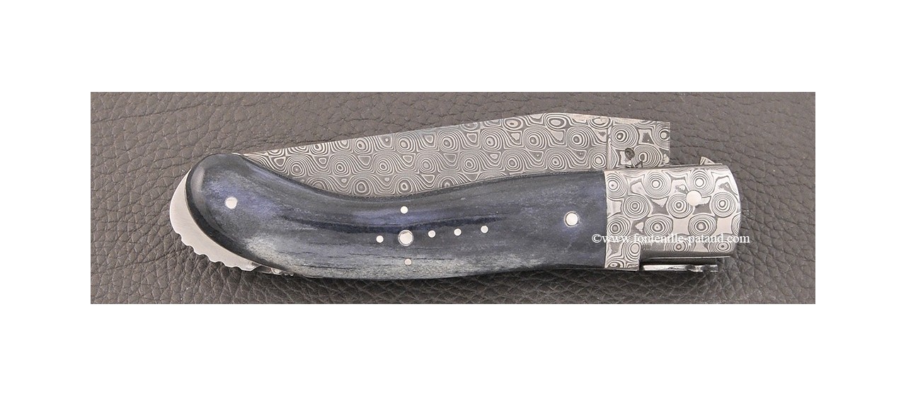 Laguiole Knife Sport Damascus Range Grey giraffe bone