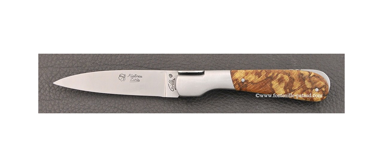 Couteau Pialincu Corse Classique Hêtre stabilisé debout