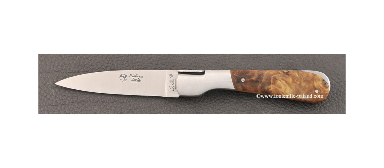 Corsican Pialincu knife Classic Range stabilized poplar burl