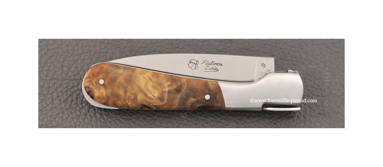 Corsican Pialincu knife Classic Range stabilized poplar burl