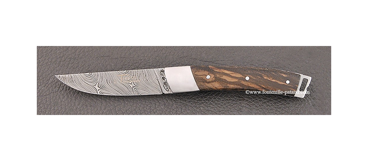 Le Thiers® Nature knife Damascus dark walnut handle