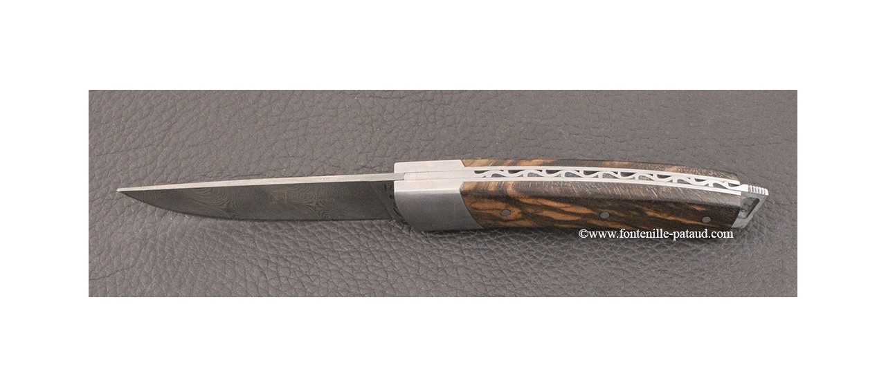 Le Thiers® Nature knife Damascus dark walnut handle