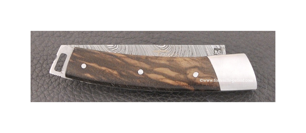 Le Thiers® Nature knife Damascus dark walnut handle