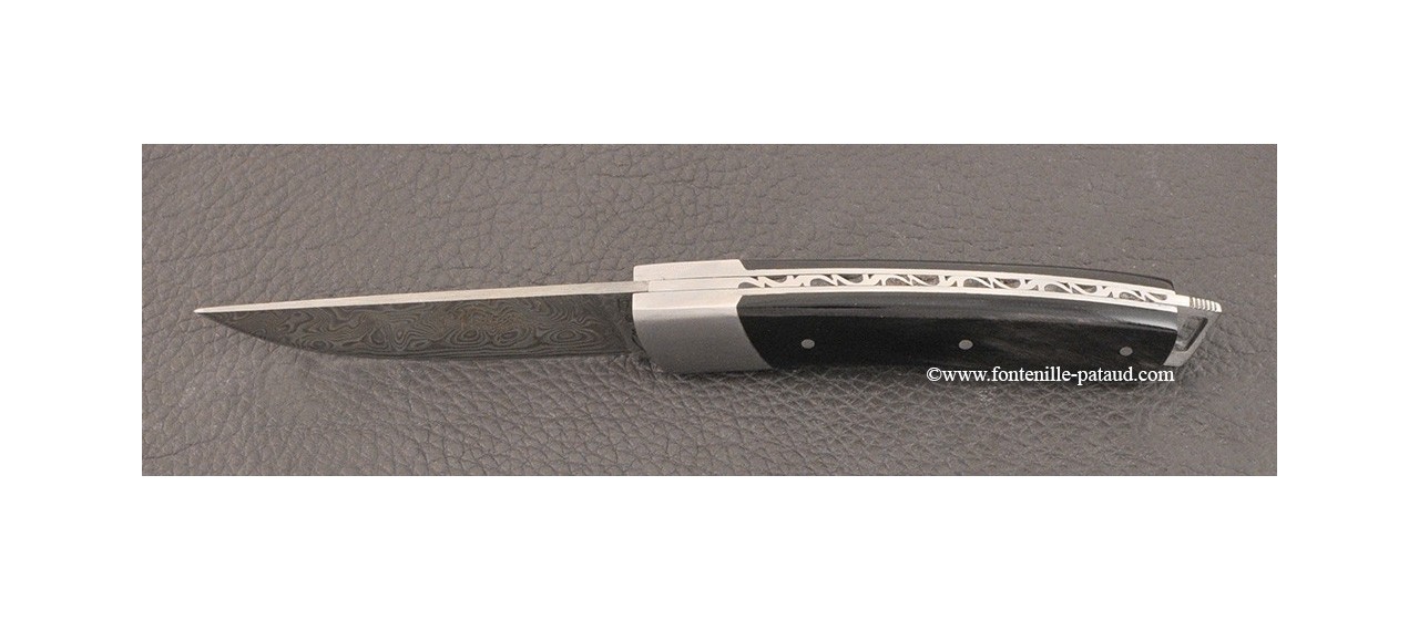 Le Thiers® Nature knife Damascus buffalo horn handle