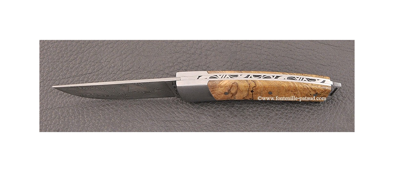 Le Thiers® Nature knife Damascus Teak burl handle