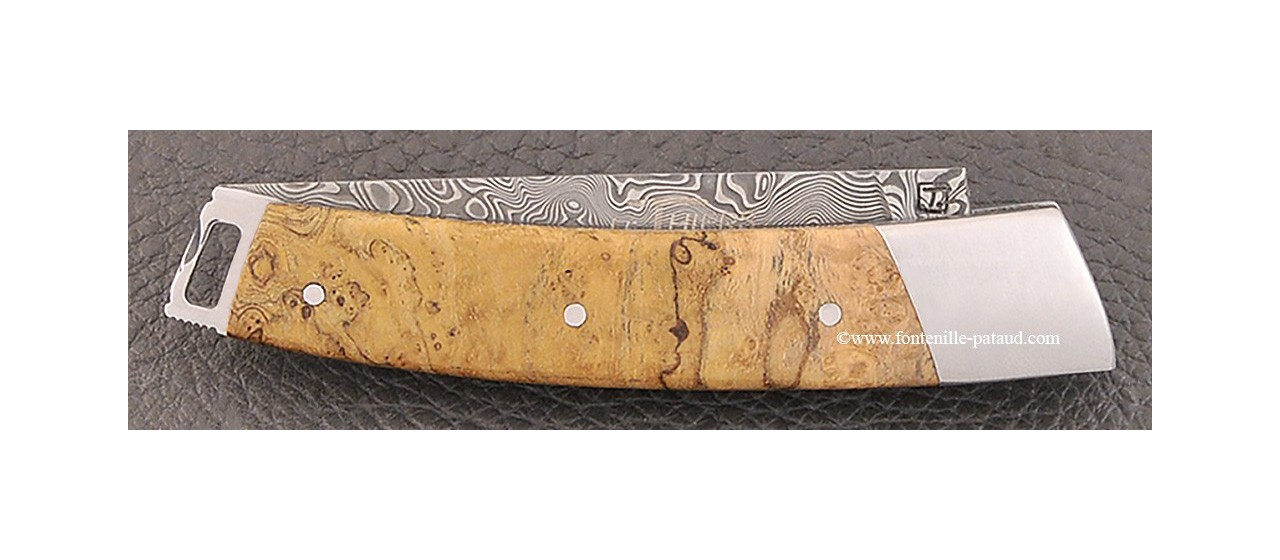 Le Thiers® Nature knife Damascus Teak burl handle