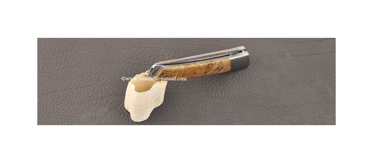 Le Thiers® Nature knife Damascus Teak burl handle