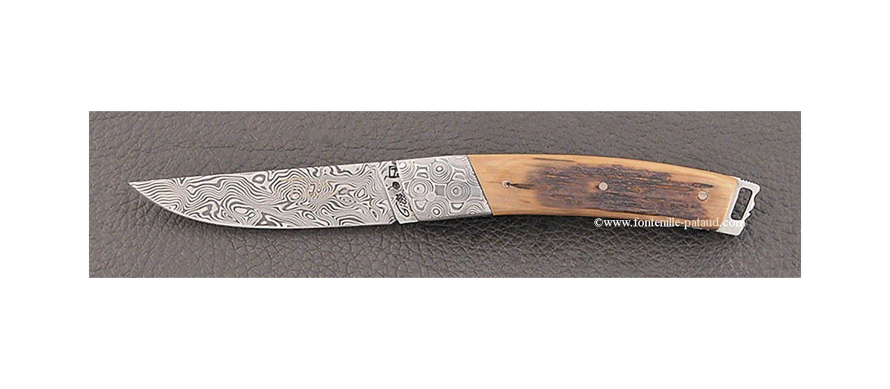 Le Thiers® Nature knife Damascus mammoth ivory