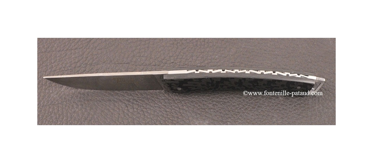 Le Thiers® Nature knife Damascus carbon fiber