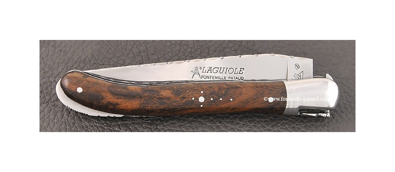 Guilloché range Laguiole knife with ironwood