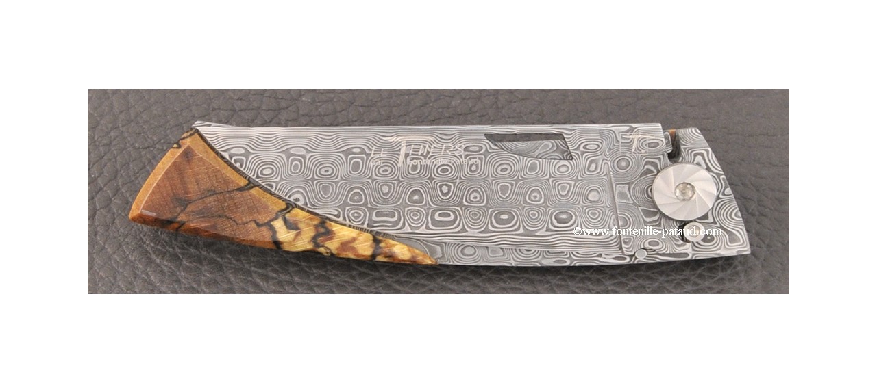 Le Thiers Knife Damascus Range Stabilized beech