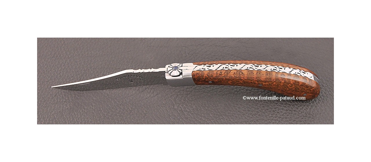 "Le Capuchadou-Guilloché" 12 cm hand made knife, amourette handle