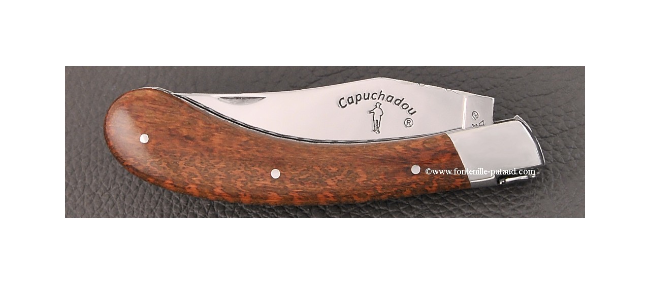 "Le Capuchadou-Guilloché" 12 cm hand made knife, amourette handle