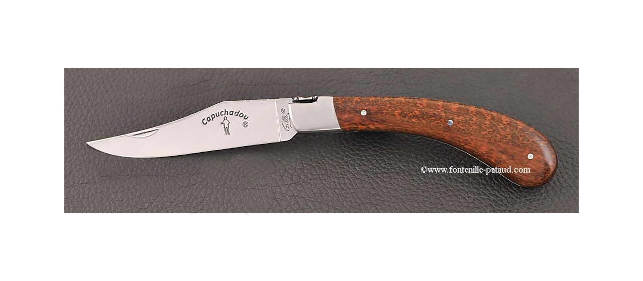 "Le Capuchadou-Guilloché" 12 cm hand made knife, amourette handle