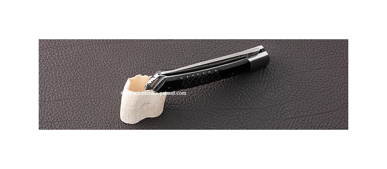 Le Thiers® Nature Damascus Buffalo black horn tip