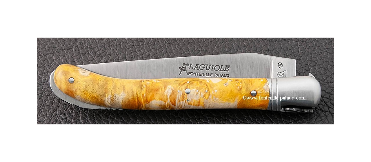 Laguiole knife by Gilles golden mapple burl