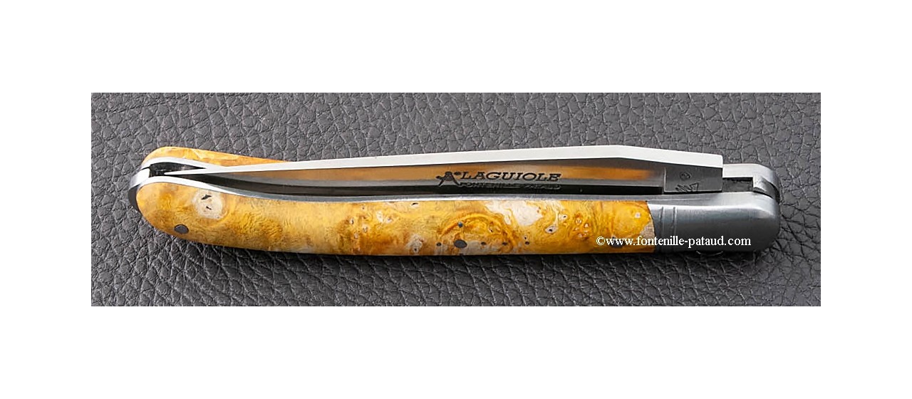 Laguiole knife by Gilles golden mapple burl
