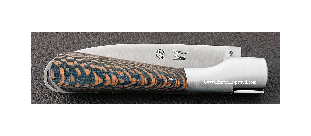 Corsican Sperone knife Classic Range Stabilized blue plane tree