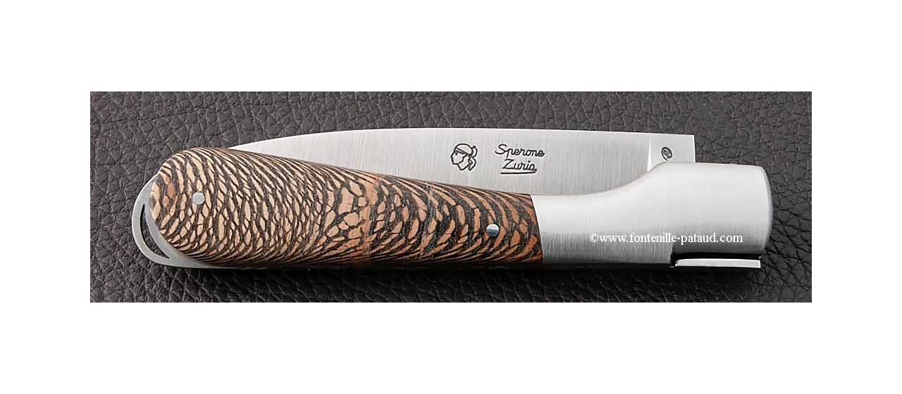 Corsican Sperone knife Classic Range Stabilized black plane tree