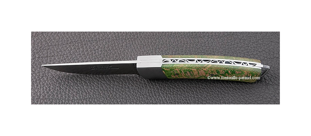 Le Thiers® Nature knife stabilized green plane tree