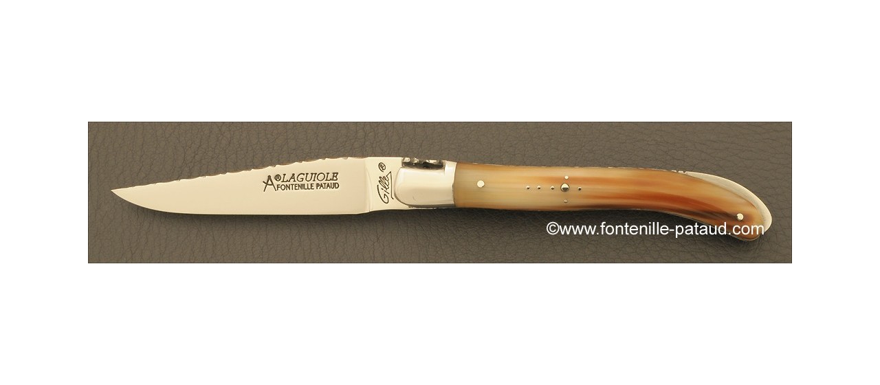 Laguiole Knife XS Guilloche Range Horn tip