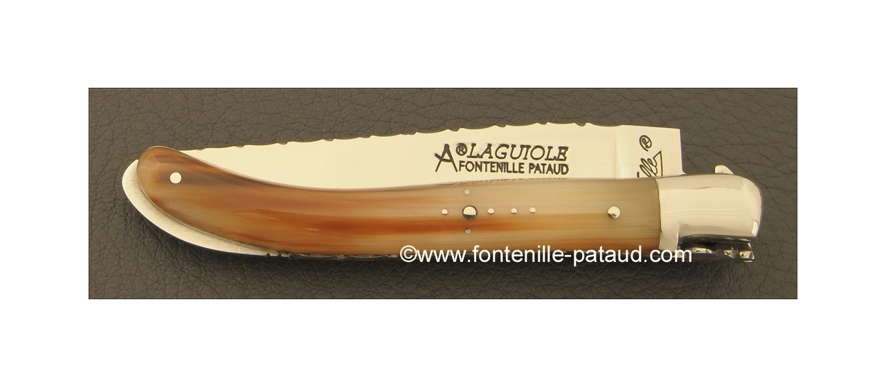 Laguiole Knife XS Guilloche Range Horn tip