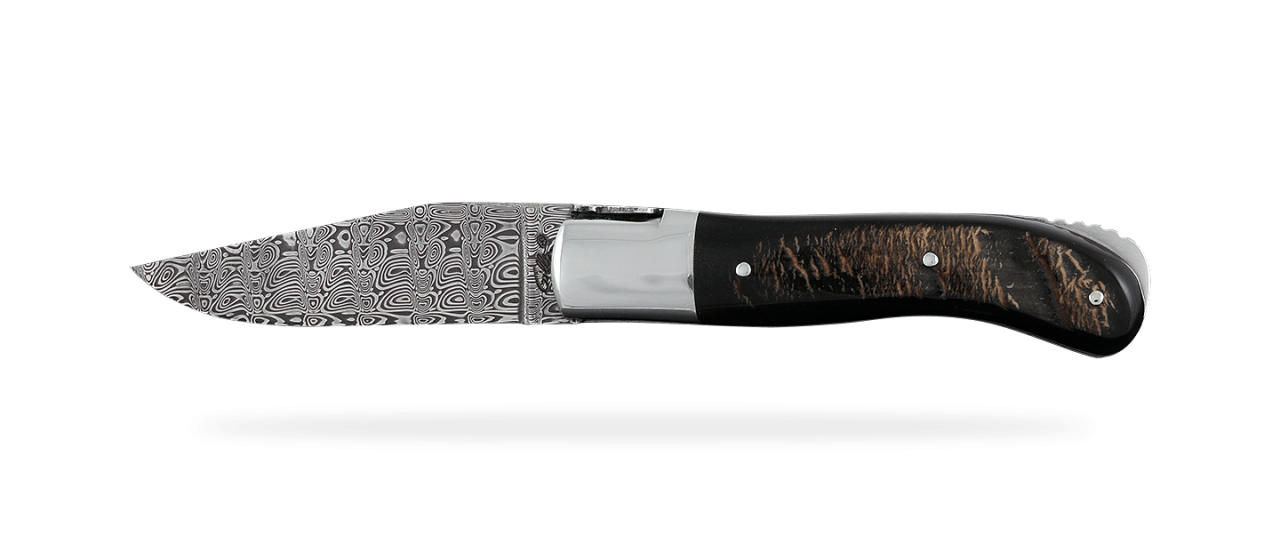 Laguiole Gentleman Damascus Range Buffalo bark