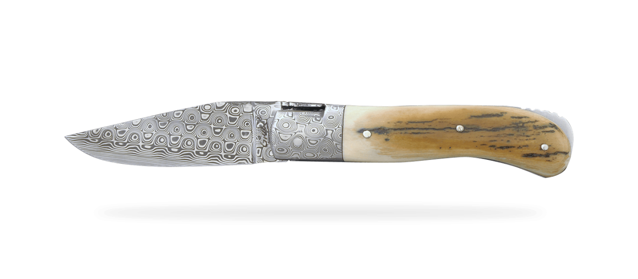 Laguiole Gentleman Damascus Range Fossilized Mammoth Ivory